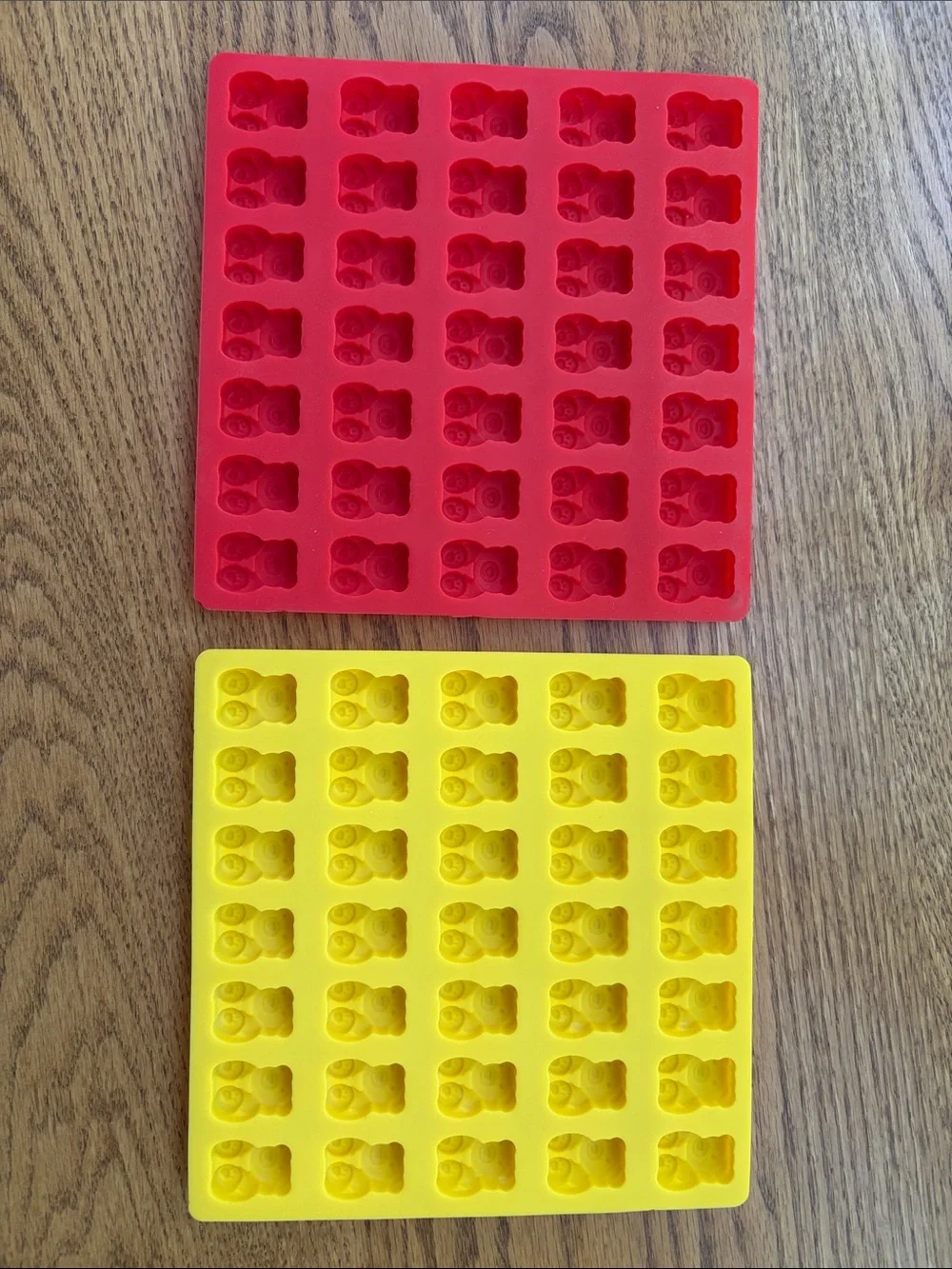 Red and Yellow Gummy Bear Silicone Mold Set of Two